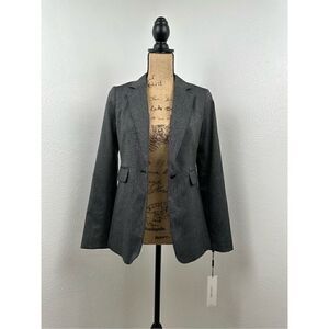 Calvin Klein Women’s Petite Black/Cream Herringbone One-Button Jacket Size 4P